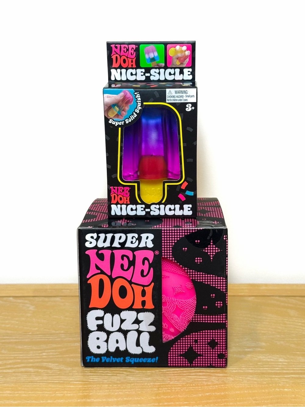 NeeDoh Nice-Sicle + Super Fuzz Ball Bundle 🩷